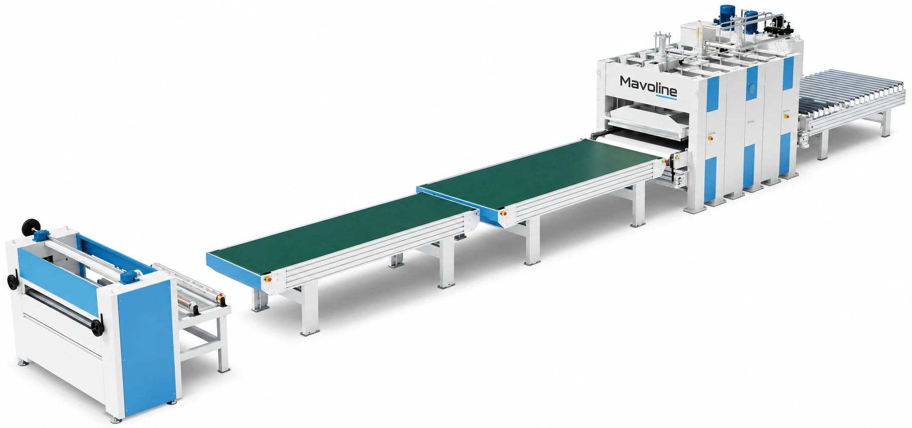 MV-LC-180 — Linha de colagem e composição de folhas de porta