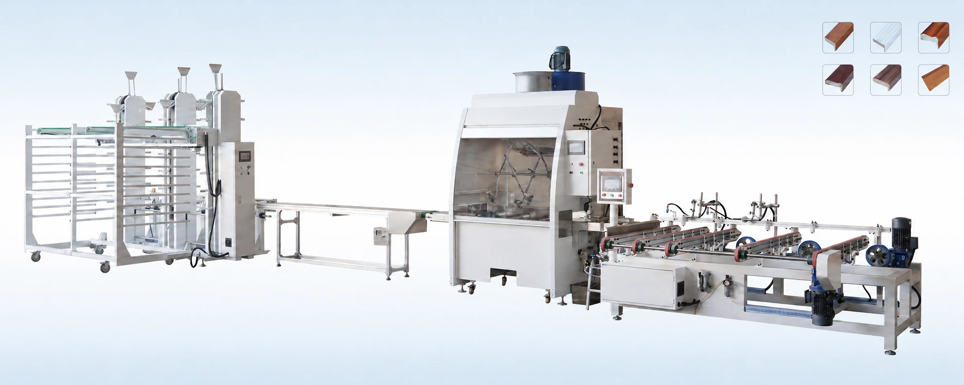 MV-PT-100 — Linha automática de pulverização de perfis