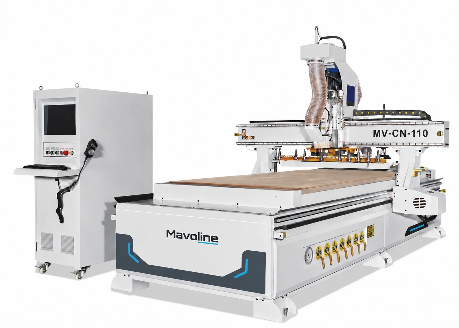 MV-CN-110 — Centro CNC nesting com troca linear de ferramentas