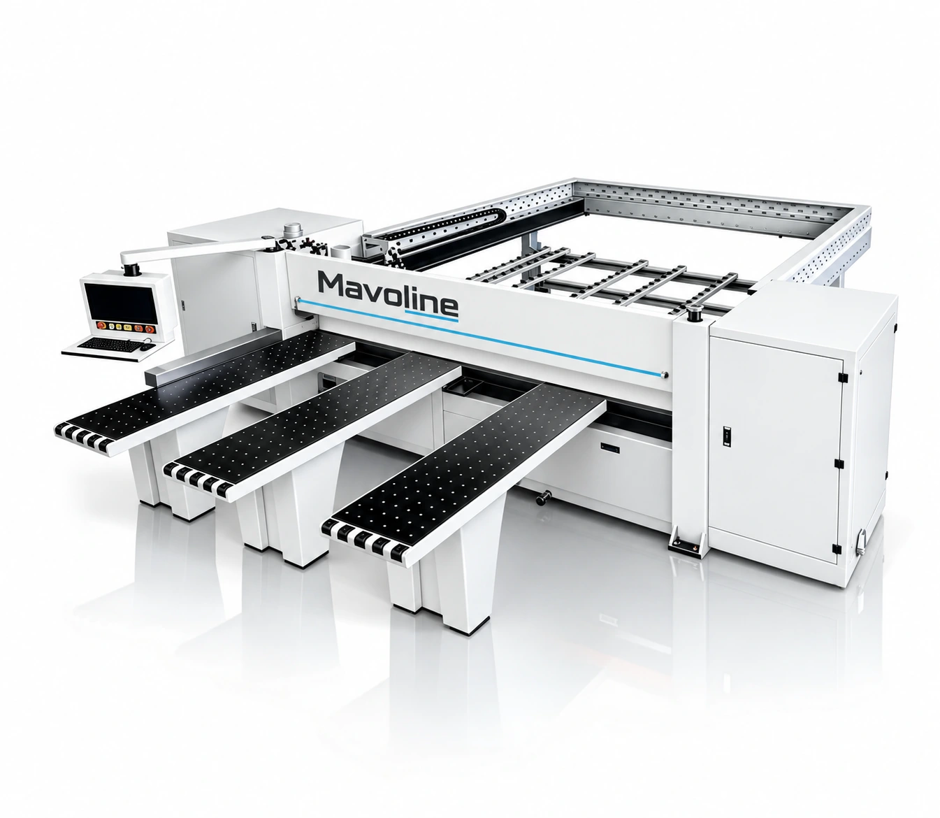 MV-SEC-100 — Seccionadora CNC — Série 100 — Económica. Imagem da MV-SEC-100-3300. Selecionar a versão pelo comprimento de corte.